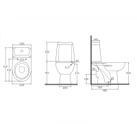 Aqualine RIGA WC kombi, dvojtlačítko 3/6l, zadní odpad, bílá RG601