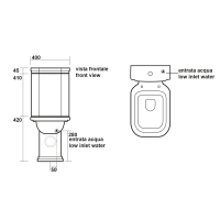 Kerasan WALDORF WC kombi mísa 40x68cm, spodní/zadní odpad, bílá 411701
