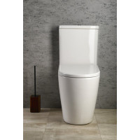 Sapho TURKU RIMLESS WC kombi zvýšený sedák, spodní/zadní odpad, bílá PC104WR