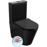 Sapho PACO RIMLESS WC kombi mísa s nádržkou, spodní/zadní odpad, černá mat PC1012WRB