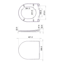 Aqualine VERMET WC sedátko, Soft Close, bílá VRS008