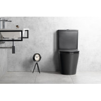 Sapho PACO RIMLESS WC kombi mísa s nádržkou, spodní/zadní odpad, černá mat PC1012WRB
