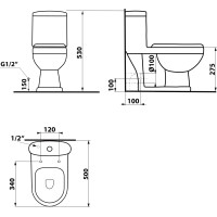 Aqualine PETIT WC kombi dětské, zadní/spodní odpad, bílá PT520