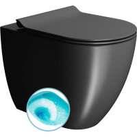 GSI PURA WC mísa stojící, Swirlflush, 36x55cm, spodní/zadní odpad, černá dual-mat 880326