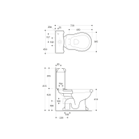 Kerasan RETRO nádržka k WC kombi, černá mat 108131