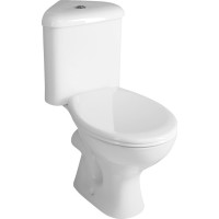 Aqualine CLIFTON rohové WC kombi, dvojtlačítko 3/6l, zadní/spodní odpad, bílá FS1PK