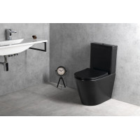 Sapho PACO RIMLESS WC kombi mísa s nádržkou, spodní/zadní odpad, černá mat PC1012WRB