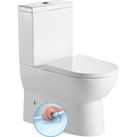 Aqualine JALTA WC kombi, Rimless, spodní/zadní odpad, bílá PB103RW