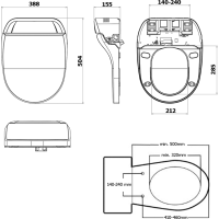 Sapho USPA LUX elektronický bidet s dálkovým ovládáním UB-6635RU