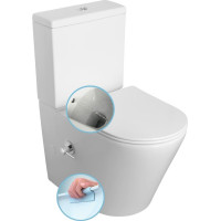 Sapho PACO CLEANWASH WC kombi, integrovaná baterie a bidet. sprška, spodní/zadní odpad, bílá PC1012RX