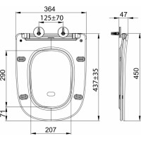 Sapho BELLO sedátko pro WC kombi, SLIM, Soft Close, bílá PCS103