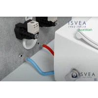 Isvea INFINITY CLEANWASH závěsná WC mísa Rimless, integrovaná baterie a bidet. sprška, 36, 5x53cm, bílá 10NFS1005I