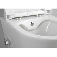 Sapho AVVA CLEANWASH závěsná WC mísa, Rimless, integrovaná baterie a bidet. sprška, 35, 5x53cm, bílá 100315