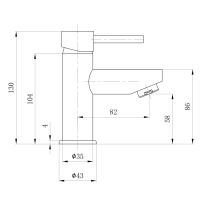 Sapho SMALL stojánková umyvadlová baterie bez výpusti, 130mm, chrom SM09