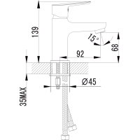 Sapho SMALL stojánková umyvadlová baterie bez výpusti, 139mm, chrom SM06