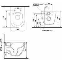 Isvea INFINITY CLEANWASH závěsná WC mísa Rimless, integrovaný ventil a bidet. sprška, 36, 5x53cm, bílá 10NFS1001I