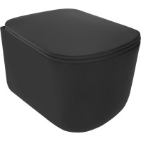 Kerasan TRIBECA závěsná WC mísa, Rimless, 35x54cm, černá mat 511431