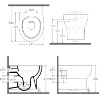Isvea ABSOLUTE závěsná WC mísa, Rimless, 35x50cm, bílá 10AB02002