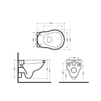 Kerasan RETRO závěsná WC mísa, 38x52cm, černá mat 101531