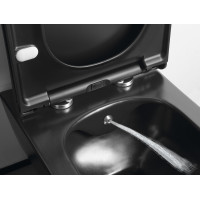 Sapho AVVA CLEANWASH závěsná WC mísa, Rimless, s bidetovou sprškou, 35, 5x53cm, černá mat 100312-110