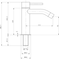 Sapho SMALL stojánkový umyvadlový ventil, 145mm, chrom SM24