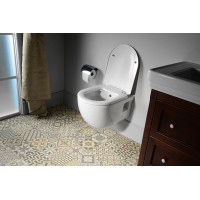 Sapho BRILLA CLEANWASH závěsná WC mísa s bidetovou sprškou, Rimless, 36, 5x53cm, bílá 100612