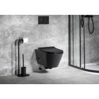 Sapho AVVA CLEANWASH závěsná WC mísa, Rimless, integrovaná baterie a bidet. sprška, 35, 5x53cm, černá mat 100315-110