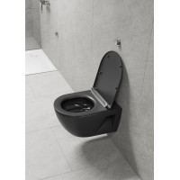 GSI PURA ECO závěsná WC mísa, Swirlflush, 36x55cm, černá dual-mat 880726