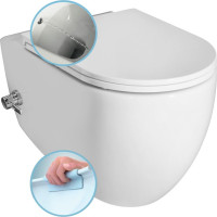 Isvea INFINITY CLEANWASH závěsná WC mísa Rimless, integrovaná baterie a bidet. sprška, 36, 5x53cm, bílá 10NFS1005I