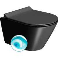 GSI KUBE X závěsná WC mísa, Swirlflush, 36x50cm, černá dual-mat 941626