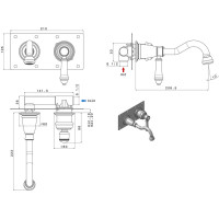 Sapho VIENNA podomítková dvouprvková umyvadlová baterie, bronz VO018BR