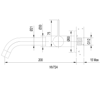 Sapho TORI nástěnný ventil, 1/2", chrom NV724