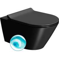 GSI KUBE X závěsná WC mísa, Swirlflush, 36x55cm, černá dual-mat 941526