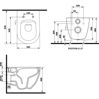 Isvea INFINITY CLEANWASH závěsná WC mísa Rimless, integrovaná baterie a bidet. sprška, 36, 5x53cm, bílá 10NFS1005I