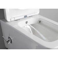 Sapho PORTO CLEANWASH závěsná WC mísa Rimless, integrovaná baterie a bidet. sprška, 36x5cm, bílá PZ102RX