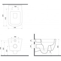 Isvea VEA závěsná WC mísa Rimless, 34, 5x52cm, bílá 10VA02001