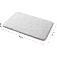 Gedy FUZZY koupelnová předložka, 50x80cm, 100% polyester, protiskluz, bílá 96FY508002