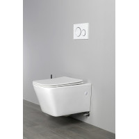 Sapho PORTO CLEANWASH závěsná WC mísa Rimless, integrovaná baterie a bidet. sprška, 36x5cm, bílá PZ102RX