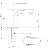 Sapho SMALL stojánkový umyvadlový ventil, 113mm, chrom SM23