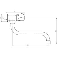 Aqualine Nástěnný ventil 1/2", otočná hubice, chrom ZY1812