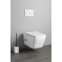 Sapho PORTO CLEANWASH závěsná WC mísa Rimless, integrovaná baterie a bidet. sprška, 36x5cm, bílá PZ102RX