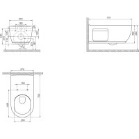 Sapho HANDICAP závěsná WC mísa prodloužená, Rimless, 37x70 cm, bílá TU1206