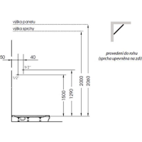 Polysan LUK termostatický sprchový panel rohový 250x1300mm, bílá 80325
