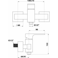 Sapho FORATA nástěnná sprchová baterie, černá mat FT011/15