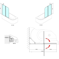 Polysan PALOMA vanová zástěna 1200mm, čiré sklo BS-120