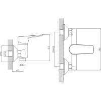 Aqualine LOTTA nástěnná dřezová baterie 3/4", bez ramínka, černá mat LT641B