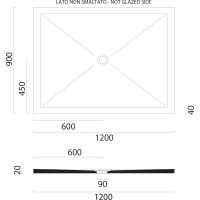 GSI Keramická sprchová vanička, obdélník 120x90x2cm, bílá mat 46120909