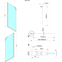 Gelco LORO vanová zástěna 650mm, čiré sklo GN1165