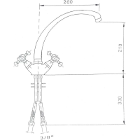 Sapho ANTEA stojánková dřezová baterie, výška 265mm, chrom 3111