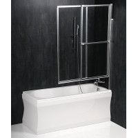 Polysan OLBIA vanová zástěna s pneumatickým zdvihem, š. 1230mm, stříbrná, čiré sklo 30317